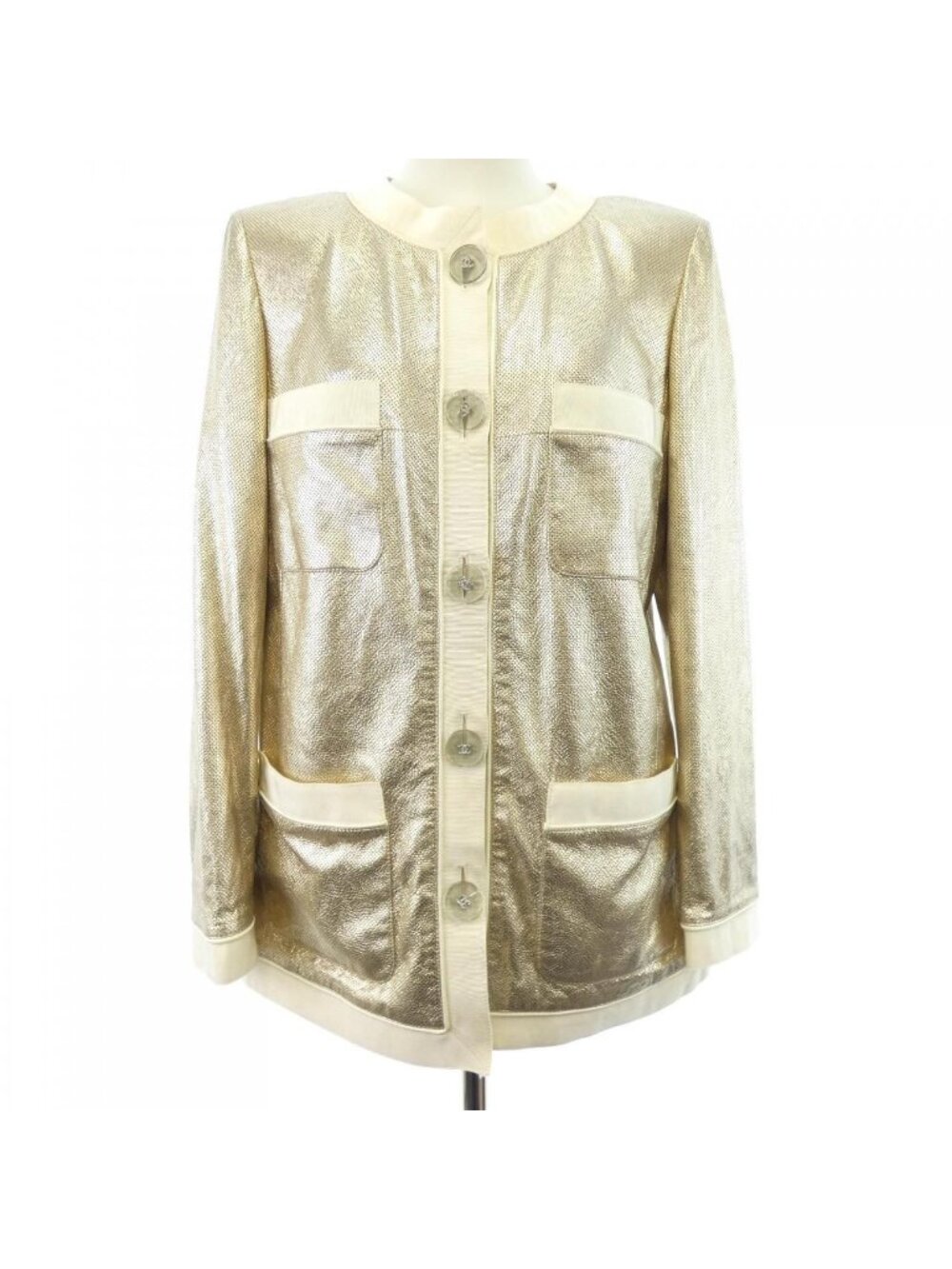 Chanel Collarless Jacket Gold